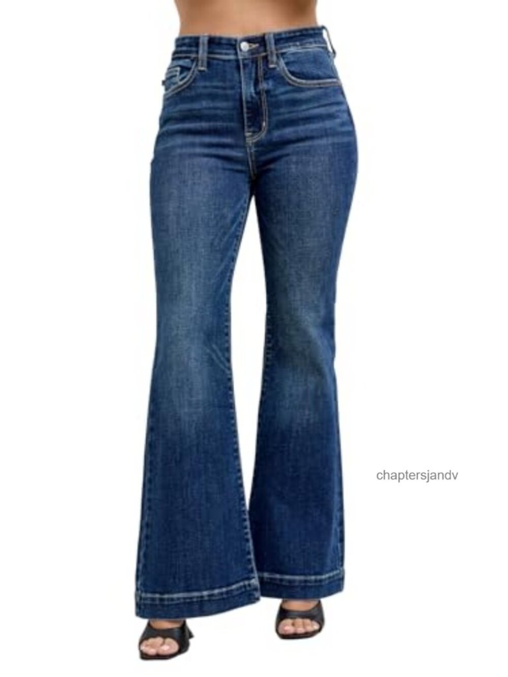 Judy Blue High Waisted Petite Trouser Flare Jeans Fitted